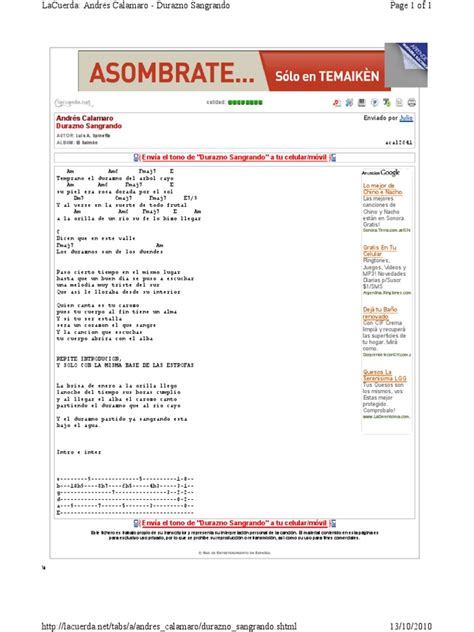 Acordes Durazno Sangrando Pdf Ocio