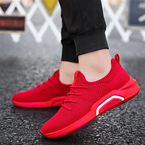 Hot Sale Men 2018 Red Running Shoes Breathable Men Sport Shoes Fitness ...