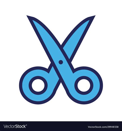 Scissors cut line and fill style icon Royalty Free Vector