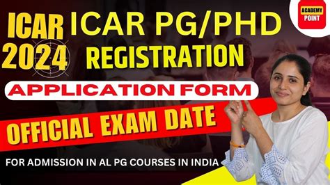 Icar 2024 Exam Date Official 🔥 Icar Pg Phd 2024 Icar Pg 2024