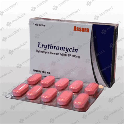 Erythromycin 500mg Tablet 10s Price Composition And Generic Alternatives Medkart