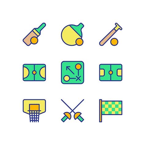 Premium Vector Sports Icon Set Collection Color