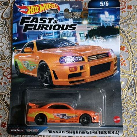 Hot Wheels Nissan Skyline BNR34 GTR R34 Supra Livery Fast And Furious Orange Shopee Malaysia