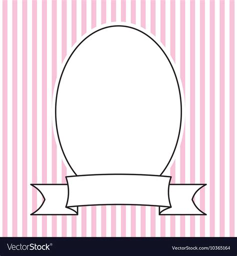 Frame on pastel pink and white stripes background Vector Image