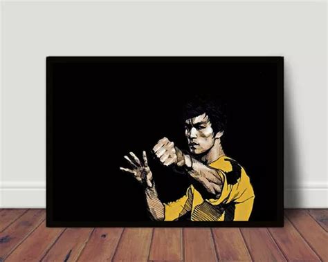 Quadro Poster Moldura Bruce Lee Kung Fu P Parcelamento Sem