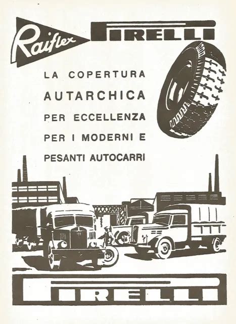 Y2383 PNEUMATICI RAIFLEX PIRELLI Pubblicità del 1942 Old