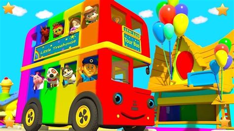 Wheels On The Bus Go Round And Round Kindergarten Nursery Rhymes For