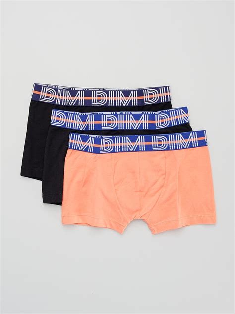 Lot De Boxers Dim Orange Noir Kiabi