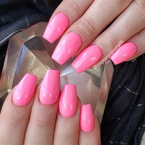 Bright Pink Bright Pink Acrylic Nails Beauty Acrylics Acrylic Nail