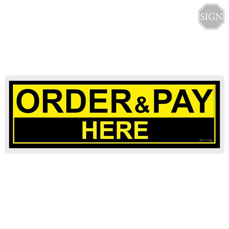 Order And Pay Here Laminated Signage 4 X 11 Inches Lazada Ph