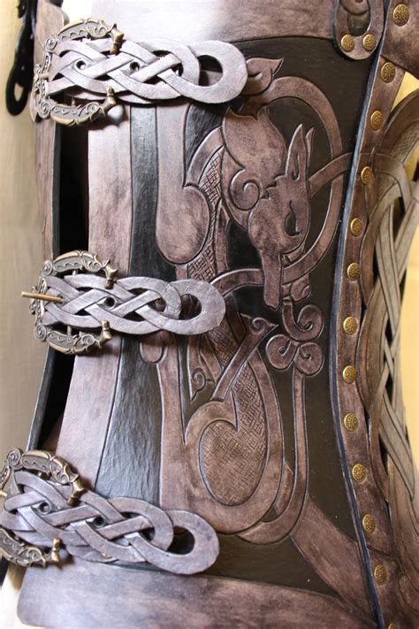 Leather Armor Corset Viking Design Celtic Wolf Cut Out Etsy