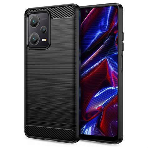 Husa Pentru Xiaomi Redmi Note 12 5G Techsuit Carbon Silicone Negru