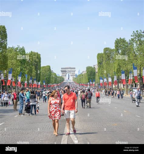 The Famous Avenue Des Champs Elysees In The Heart Of Paris With A View