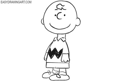 How to Draw Charlie Brown | Easy Drawing Art | Charlie brown cartoon ...