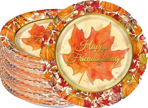 Amazon 100 PCS Thanksgiving Plates 9 Disposable Friendsgiving