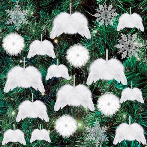 Esvitto Christmas Tree Decorations White Feather Pcs Christmas