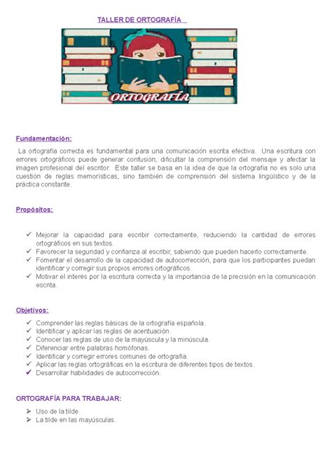 Taller De Gramática Y Ortografía 3