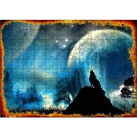 Tablomega Ahşap Mdf Puzzle Yapboz Kurt ve Ay 120 Parça 25 35 Fiyatı