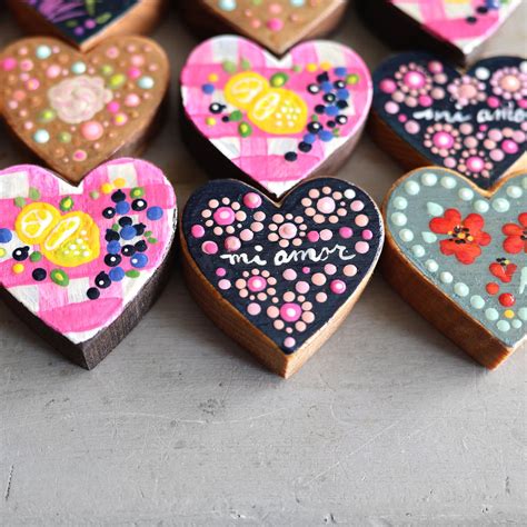 Hand-Painted Wooden Hearts – Dennehey Design Co.