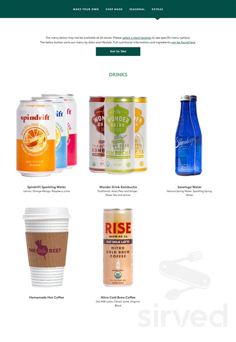 The Little Beet menu in Jersey City, New Jersey, USA