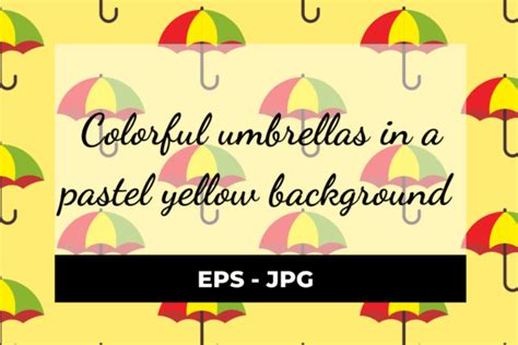 Colorful Umbrellas In Yellow Background Graphic By Thaithanhhieu