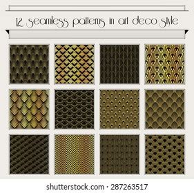 Vector Set Seamless Patterns Art Deco Stock Vector Royalty Free