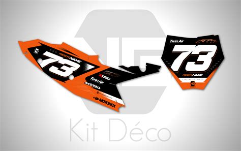 Kit déco fond de plaque numéro KTM SX SXF ALBA Séries 50 65 85 125