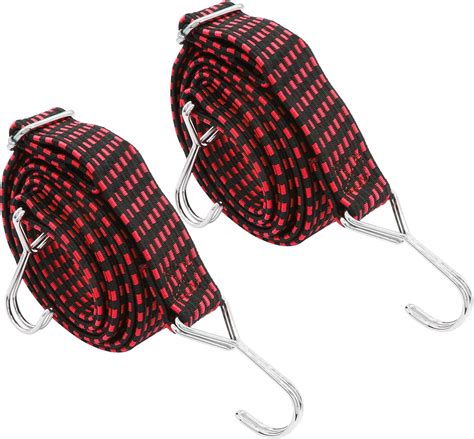 Harskiyer Pack Adjustable Flat Bungee Cords With Hooks Heavy Duty