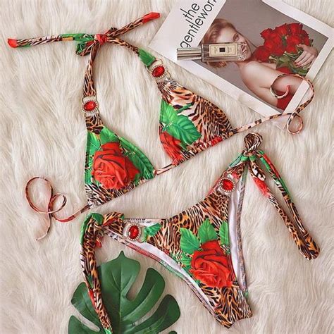 Para Praia Floral Feminino Bandagem Maiô 2022 Luxo Strass Bikini