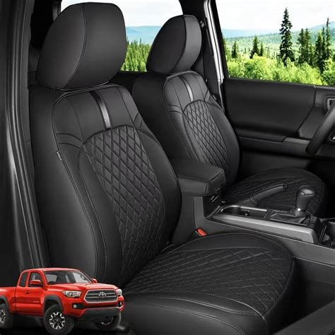 Carlimeki Tacoma Seat Covers Custom Fit For 2016 2023 Double And Crew Cab Tacoma Sr