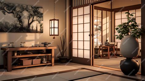 Premium Photo A Japanesestyle Entrance Hall With A Genkan Foyer