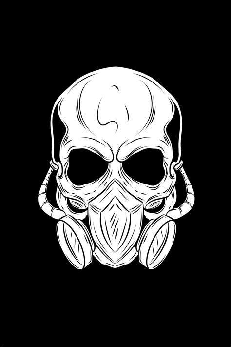 Skull With Mask Vector Illustration 3074557 Vector Art At Vecteezy