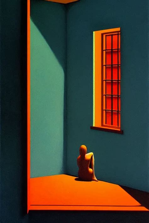 Isolation Edward Hopper And James Gilleard Zdzislaw Stable Diffusion