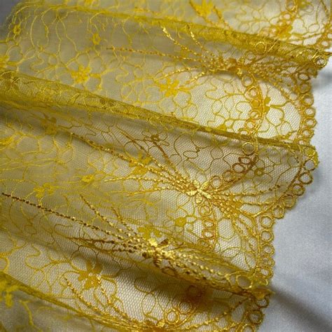 Yellow Lace Fabric Etsy