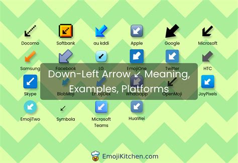 ↙️ down-left arrow emoji meaning, info, stats - EmojiKitchen