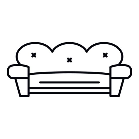 Retro sofa icon, outline style 15387049 Vector Art at Vecteezy