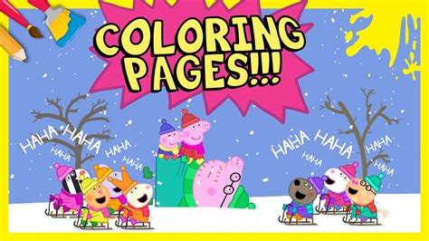 New Peppa Pig Coloring Pages Funny Cold Winter Daddy Pig Peppa And