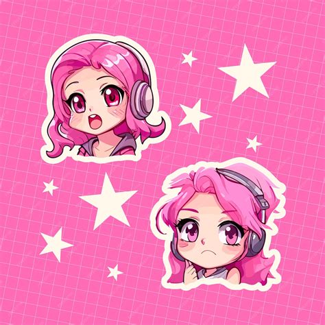 Premium Vector | Cute anime girl stickers