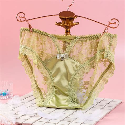 Mens Satin Lace Cutout Underwear