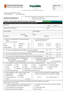Fillable Online Nt Gov Aaa Farmbis Is A Joint Australianstate