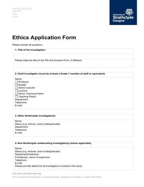 Ethics Application Form August 19 2