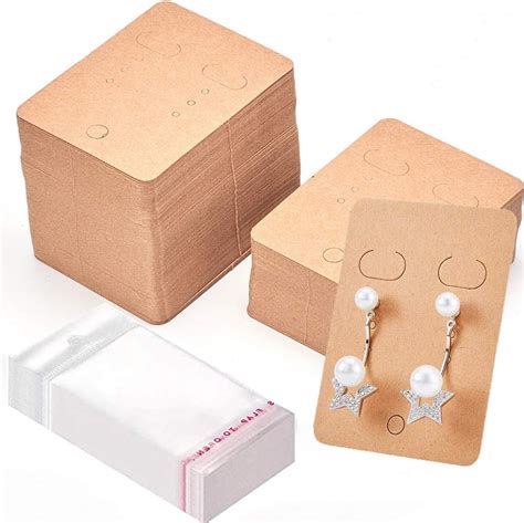 Pcs Kraft Paper Earring Cards Earring Display Card Packaging Kraft