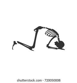 Human Skeleton Posing Vector Illustration Halloween Stock Vector