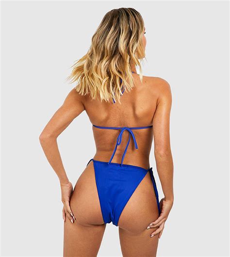 Buy Boohoo Mix Match Triangle Bikini Top In Blue Thstreet Uae