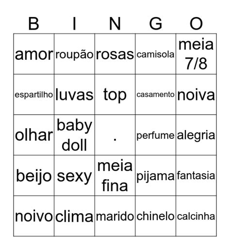 Chá de Lingerie Bingo Card