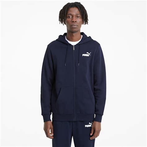 Essentials Full Zip Logo Mens Hoodie Puma