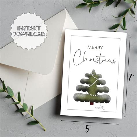 Printable Merry Christmas Card Happy Holidays Card - Etsy