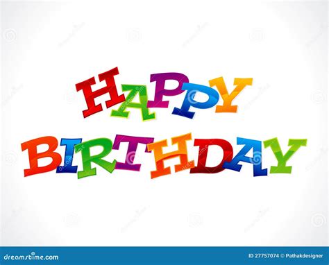 Abstract Colorful Happy Birthday Text Stock Vector - Illustration of ...