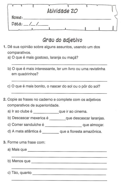 Plano De Aula Adjetivo 4 Ano EDUKITA