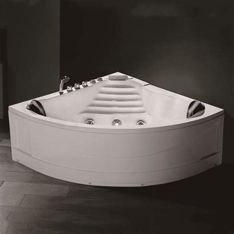 Cupc Chinese Zhejiang Corner White Acrylic Triangular Air Jet Water Whirlpool Massage Bathtub